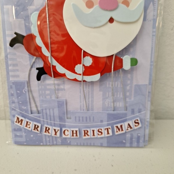 NEW BECK 3D Holiday Christmas Greeting Card - Santa Flying Air Balloon - Picture 6 of 10